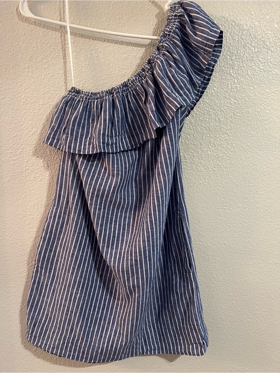 Madewell Dresses & Skirts - Madewell Blue and White Striped One-Shoulder Dress